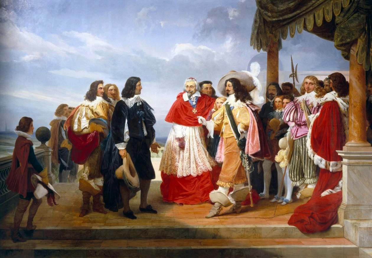 Jean Alaux - Nicolas Poussin, pittore francese arrivato da Roma, è presentato a Luigi XIII re di Francia dal cardinale Richelieu, dettaglio